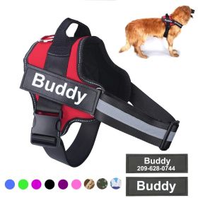 Personalized Dog Harness NO PULL Reflective Breathable Adjustable Pet Harness Vest For Small Large Dog Custom Patch Pet Supplies (Color: Black, size: XS)