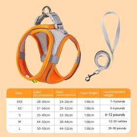 Hand Holding Rope Pet Dog Breast Strap Summer Breathable (Option: Orange-XXS)