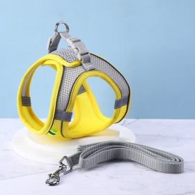 Pet Supplies Cat Pulling Rope Vest Pulling Leash (Option: Yellow-M)